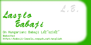 laszlo babaji business card